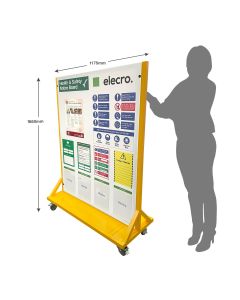 Wheeled Essential Free-Standing Contractors Health & Safety Information Board