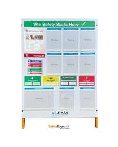 Free-Standing Construction Site Information Point with Site Contacts & Documentation Holders