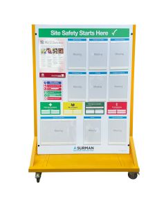 Wheeled Free-Standing Construction Site Info Point with Site Contacts & Documentation Holders