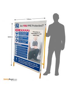 Free-Standing Check your PPE Information Point with Mirror