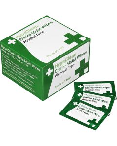 HypaClean Box of 100 Sterile First Aider Moist Wipes