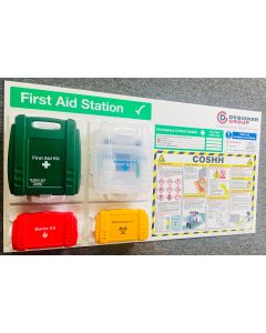 Branded First Aid Station with COSHH Poster