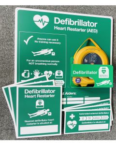 HeartSine 350P Semi-Automatic AED Defibrillator Station & Signs Bundle Deal