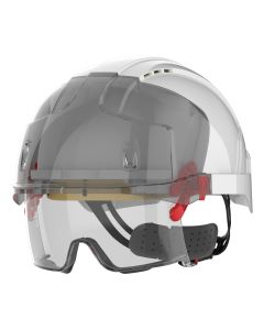 JSP EVO® VISTAlens® Safety Helmet with Integrated Eyewear | Vented | White / Smoke