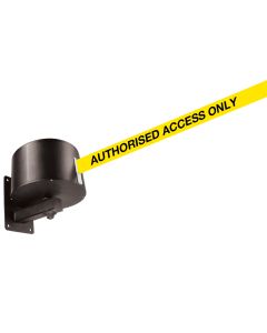 Heavy Duty Retractable Barrier | Yellow "Authorised Access Only" Belt | 16m Length | Universal Clip