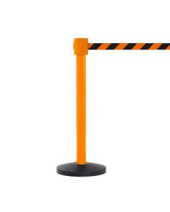 10.6m SafetyPro335 Retractable Barriers | Orange Post | Orange/Black Chevron Belt