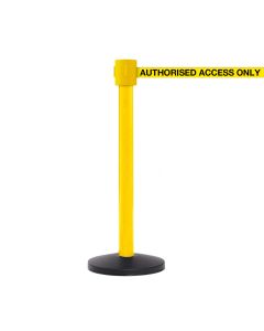 10.6m SafetyPro335 Retractable Barriers | Yellow Post | Yellow "Authorised Access Only" Belt