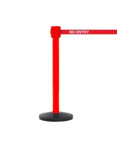 10.6m SafetyPro335 Retractable Barriers | Red Post | Red "No Entry" Belt