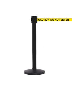 10.6m SafetyPro335 Retractable Barriers | Black Post | Yellow "Caution - Do Not Enter" Belt