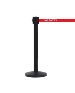 10.6m SafetyPro335 Retractable Barriers | Black Post | Red "No Entry" Belt