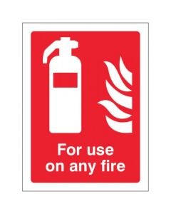 Extinguisher for Use on Any Fire Sign | 150mm x 200mm | Rigid Plastic