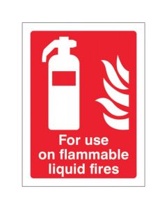 Extinguisher for Use on Flammable Liquid Fires Sign | 150mm x 200mm | Rigid Plastic