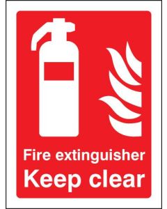 Fire Extinguisher Keep Clear Sign | 300mm x 400mm | Rigid Plastic