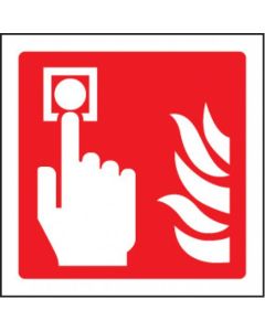 Fire Alarm Call Point Symbol Sign | 80mm x 80mm | Self Adhesive Vinyl