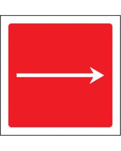 Fire Arrow - Straight Sign | 150mm x 150mm | Self Adhesive Vinyl