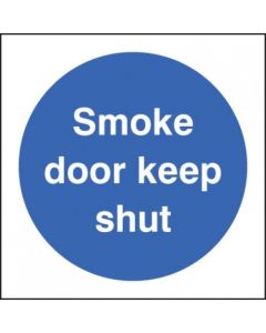 Smoke Door Keep Shut Sign | 80mm x 80mm | Rigid Plastic