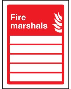 Fire Marshals Signs (Space for 5 People) | 150mm x 200mm | Rigid Plastic