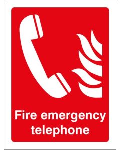 Fire Emergency Telephone Sign | 150mm x 200mm | Rigid Plastic