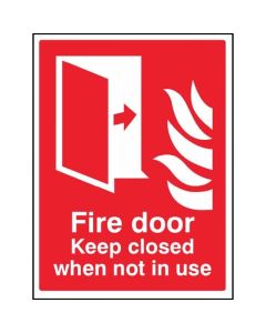 Fire Door Keep Closed When Not In Use Sign | 150mm x 200mm | Rigid Plastic