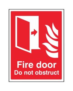 Fire Door Do Not Obstruct Sign | 150mm x 200mm | Rigid Plastic