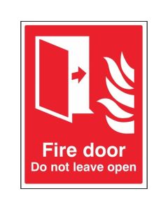 Fire Door Do Not Leave Open Sign | 150mm x 200mm | Rigid Plastic