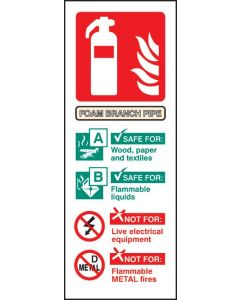 Foam Branchpipe Identification Sign | 75mm x 200mm | Quick-Fix Rigid PVC with SAV Backing