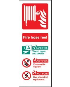 Hose Reel Identification Sign | 75mm x 200mm | Self Adhesive Vinyl