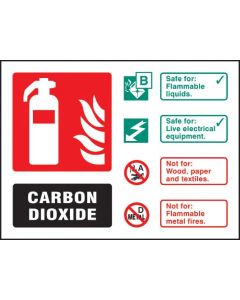 CO2 Extinguisher Identification Sign | 200mm x 150mm | Self Adhesive Vinyl