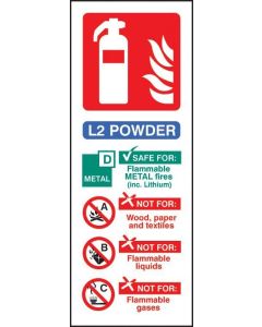 L2 Powder Fire Extinguisher Identification Signs - Portrait