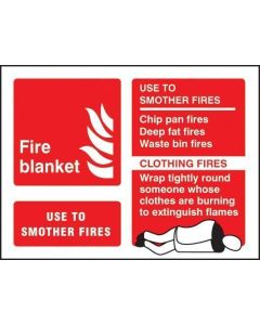 Fire Blanket Identification Sign | 200mm x 150mm | Quick-Fix Rigid PVC with SAV Backing