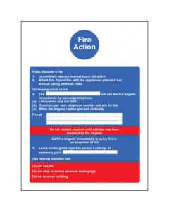 Fire Action Notice - Brigade Dialled Manually, Do not Use Lift | 150mm x 200mm | Rigid Plastic