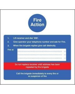 Fire Action Notice for Use in Hotels | 200mm x 200mm | Rigid Plastic