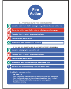 Fire Action Notice for Housing with Communal Fire Alarm Signs