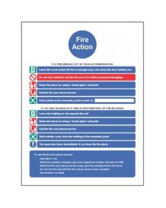 Fire Action Notice for Housing with Communal Fire Alarm Sign | 250mm x 300mm | Quick-Fix Rigid PVC with SAV Backing