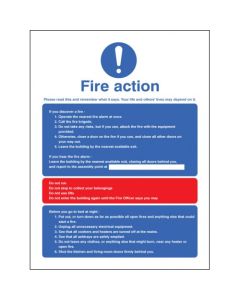 Fire Action Notice for Use in Residential Care Homes - Dial Manually | 150mm x 200mm | Rigid Plastic