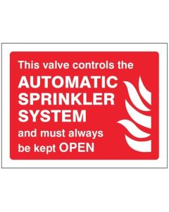 Automatic Sprinkler System Sign | 200mm x 150mm | Self Adhesive Vinyl