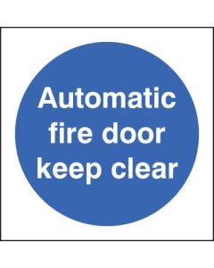 Automatic Fire Door Keep Clear Sign | 70mm x 70mm | Brushed Aluminium (Prestige)