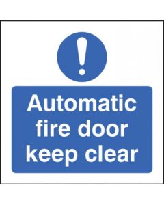 Automatic Fire Door Keep Clear Sign with Symbol