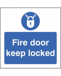 Fire Door Keep Locked Sign with Lock Symbol