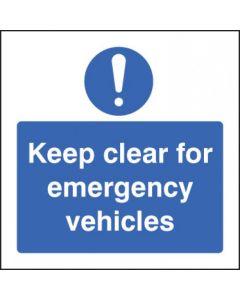 Keep Clear for Emergency Vehicles Sign