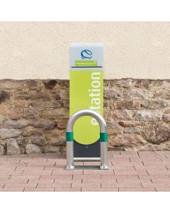 Moravia | 168.24.132 | EV Charging Point Protection Guard | 500mm(h) x 360mm(w) | Surface Fixed | Green Bands