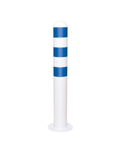 Moravia | 168.23.819 | EV Charging Point Protection Bollards | White | 800mm(h) | Surface Fixed | Blue Bands