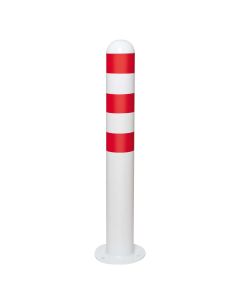 Moravia | 168.21.079 | EV Charging Point Protection Bollards | White | 800mm(h) | Surface Fixed | Red Bands