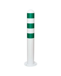 Moravia | 168.25.354 | EV Charging Point Protection Bollards | White | 800mm(h) | Surface Fixed | Green Bands