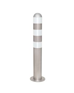 Moravia | 168.27.679 | EV Charging Point Protection Bollards | Stainless Steel | 800mm High | Surface Fixed | White Bands