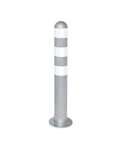 Moravia | 168.24.924 | EV Charging Point Protection Bollards | Hot Dip Galvanised | 800mm(h) | Surface Fixed | White Bands