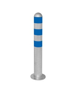 Moravia | 168.26.890 | EV Charging Point Protection Bollards | Hot Dip Galvanised | 800mm(h) | Surface Fixed | Blue Bands