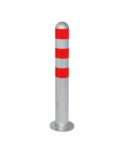 Moravia | 168.28.789 | EV Charging Point Protection Bollards | Hot Dip Galvanised | 800mm(h) | Surface Fixed | Red Bands