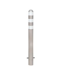 Moravia | 168.26.474 | EV Charging Point Protection Bollards | Stainless Steel | 1.2m High | Sub-Surface Fixed | White Bands