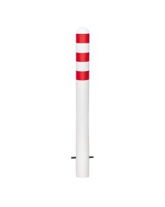 Moravia | 168.26.000 | EV Charging Point Protection Bollards | White | 1.2m High | Sub-Surface Fixed | Red Bands